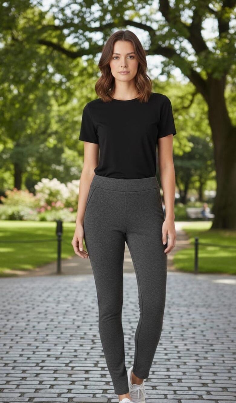 Contempo Women’s Leggings High Waist Strech Gray Size Small
